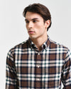 Gant Apparel Mens REG FLANNEL PLAID SHIRT 220/COCAO BROWN