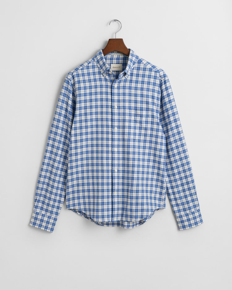 Gant Apparel Mens REG FLANNEL CHECK SHIRT 433/EVENING BLUE