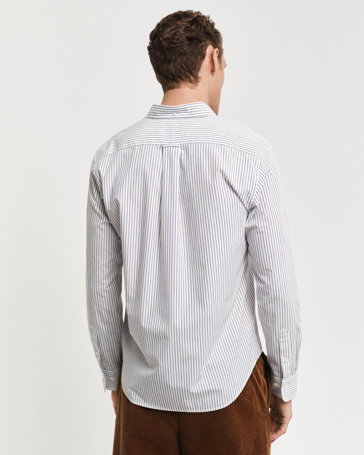 Gant Apparel Mens REG POPLIN STRIPE 110/WHITE