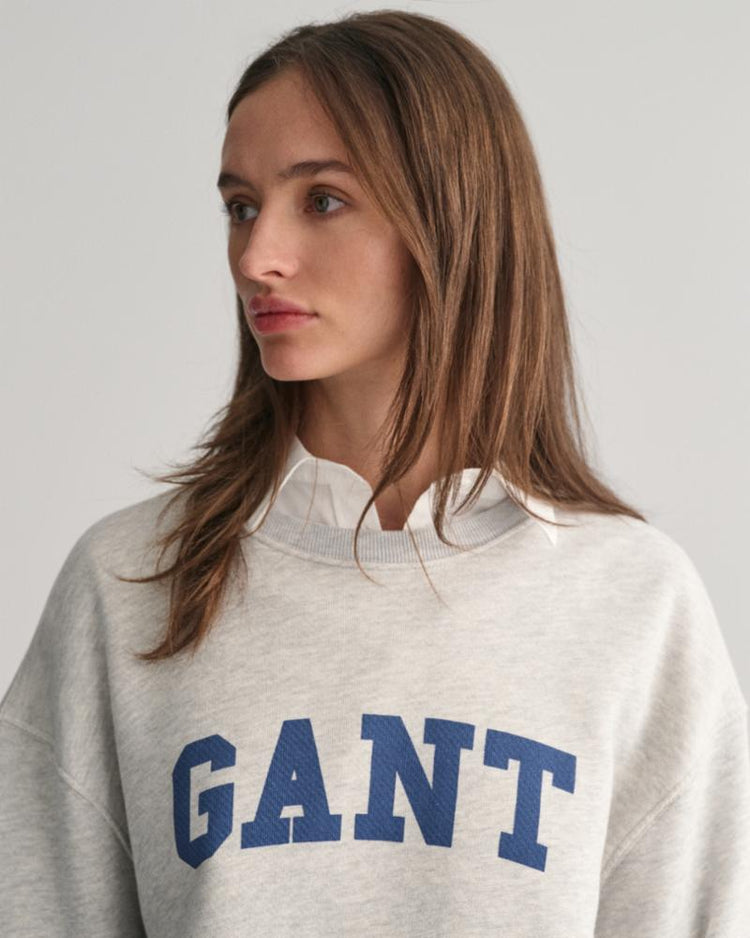 Gant Apparel Womens GRAPHIC C NECK SWEAT 080/PALE GREY MELANGE
