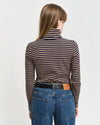 Gant Apparel Womens SLIM STRIPED RIB TURTLENECK 269/CARAMEL BEIGE