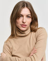 Gant Apparel Womens SLIM RIB TURTLENECK 269/CARAMEL BEIGE