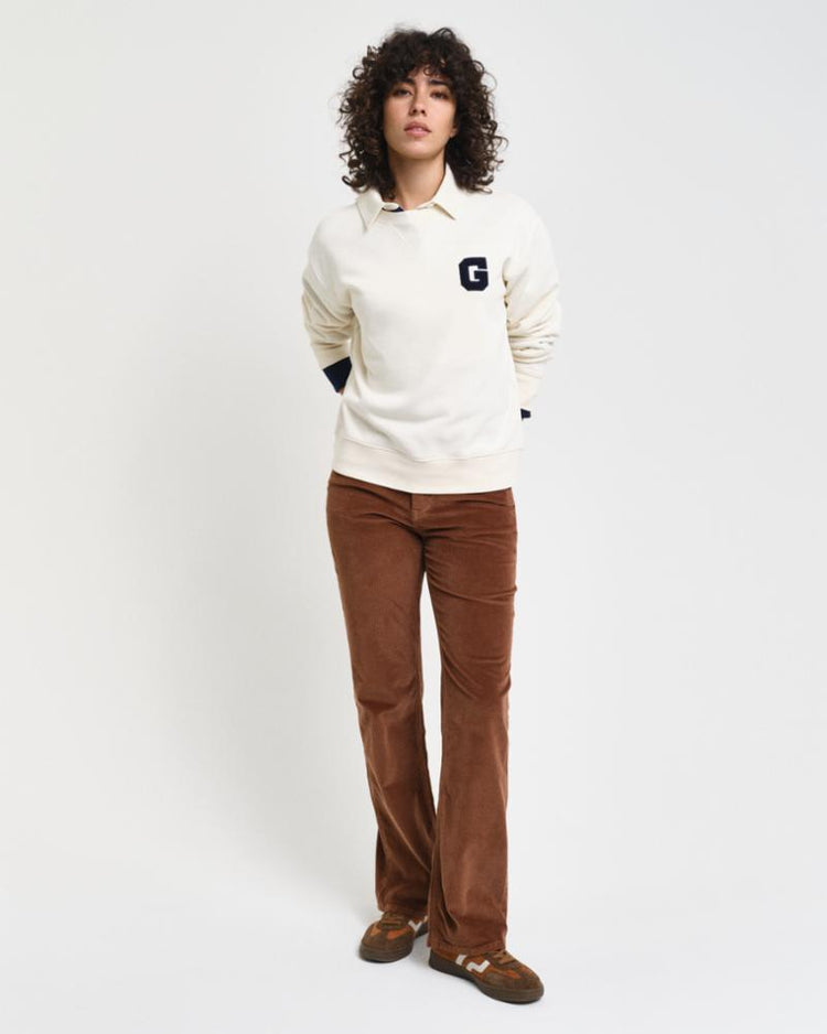 Gant Apparel Womens G BADGE C NECK SWEAT 130/CREAM