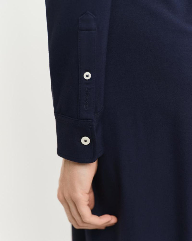 Gant Apparel Womens SLIM JERSEY SHIRT DRESS 433/EVENING BLUE