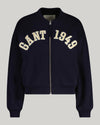 Gant Apparel Womens GANT 1949 ARCH BOMBER SWEAT 433/EVENING BLUE