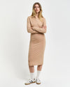 Gant Apparel Womens SLIM LS WOOL JERSEY DRESS 269/CARAMEL BEIGE