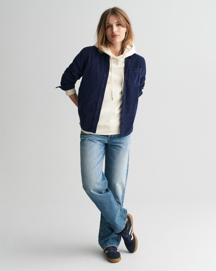 Gant Apparel Womens REG CORD SHIRT 409/CLASSIC BLUE