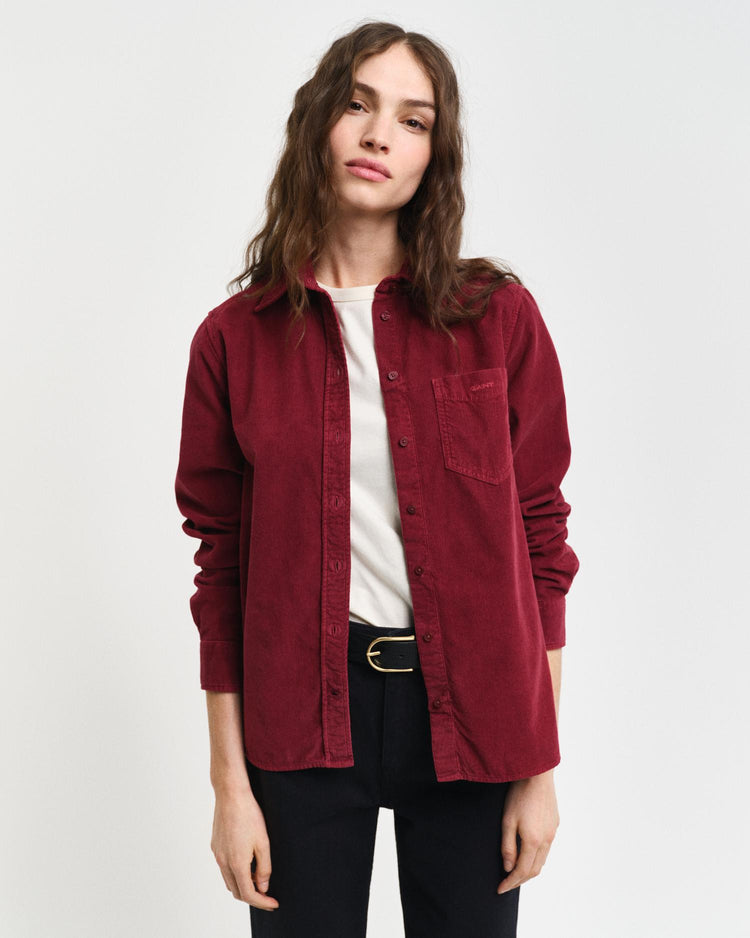 Gant Apparel Womens REG CORD SHIRT 604/PLUMPED RED