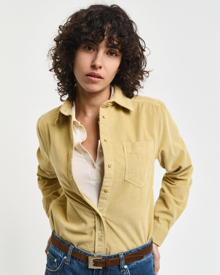 Gant Apparel Womens REG CORD SHIRT 257/BURNT WHEAT