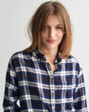 Gant Apparel Womens REL CHECKED FLANNEL BD SHIRT 409/CLASSIC BLUE