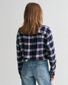 Gant Apparel Womens REL CHECKED FLANNEL BD SHIRT 409/CLASSIC BLUE