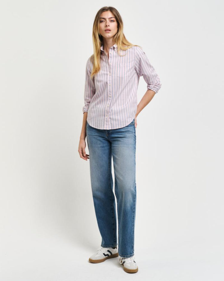 Gant Apparel Womens REG STRIPE ARCHIVE OXFORD BD SHIRT 674/DUSTY PINK