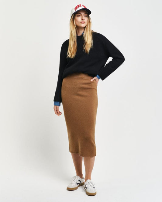 Gant Apparel Womens WOOL KNIT SKIRT 220/COCAO BROWN