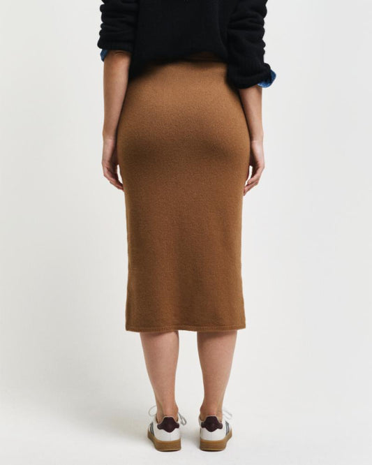 Gant Apparel Womens WOOL KNIT SKIRT 220/COCAO BROWN