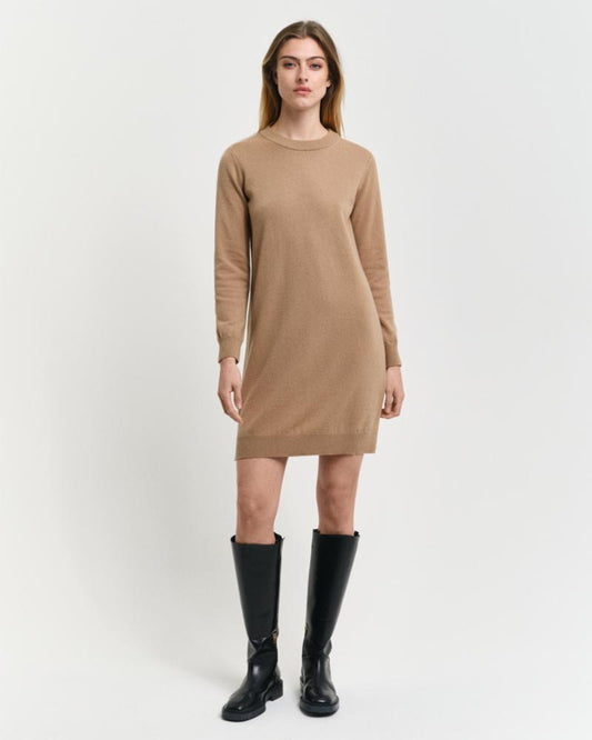 Gant Apparel Womens SUPERFINE LAMBSWOOL DRESS 269/CARAMEL BEIGE