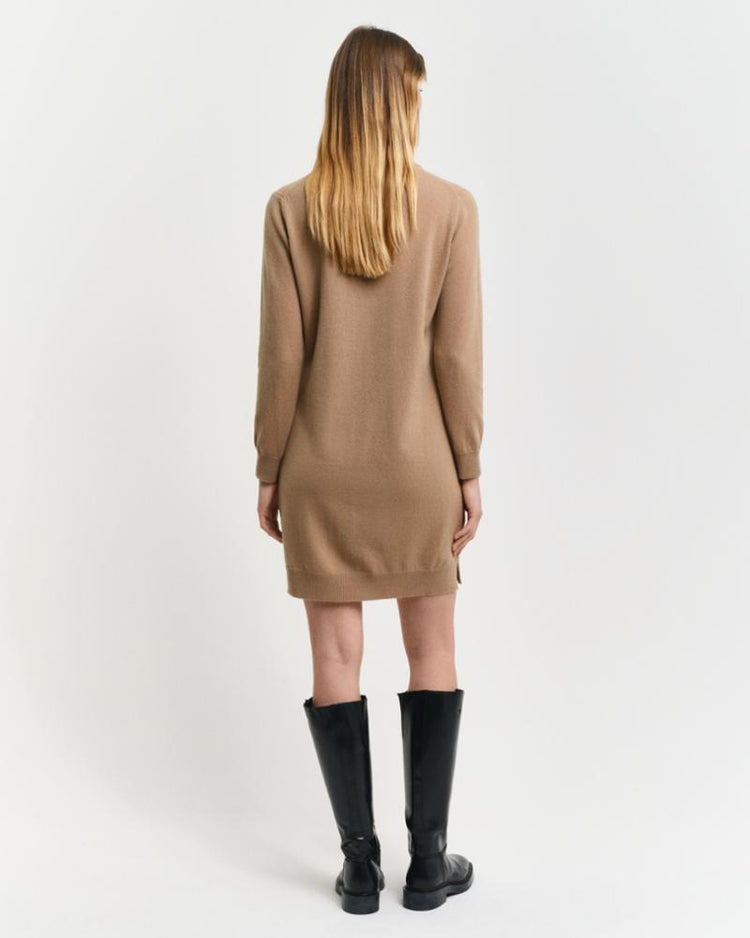 Gant Apparel Womens SUPERFINE LAMBSWOOL DRESS 269/CARAMEL BEIGE