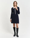 Gant Apparel Womens CONTRAST RIBBED KNITTED DRESS 433/EVENING BLUE