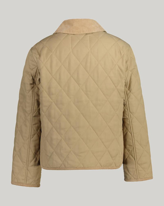 Gant Apparel Womens QUILTED JACKET WITH CORD DETAILS 248/DARK KHAKI