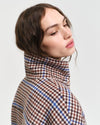 Gant Apparel Womens LARGE CHECKED CROPPED WOOL JACKET 436/COLLEGE BLUE