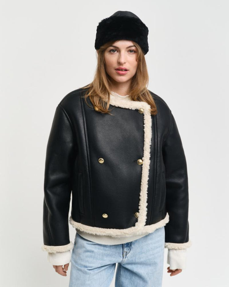 Gant Apparel Womens FAUX SHEARLING SHORT JACKET 005/BLACK