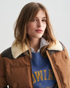 Gant Apparel Womens PADDED JACKET FAUX FUR COLLAR 220/COCAO BROWN