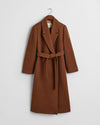 Gant Apparel Womens TEXTURED WRAP COAT 220/COCAO BROWN