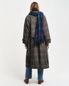 Gant Apparel Womens LARGE CHECKED WOOL TRENCH COAT 005/BLACK