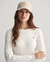 Gant Apparel Womens STRETCH COTTON CABLE C-NECK 113/EGGSHELL