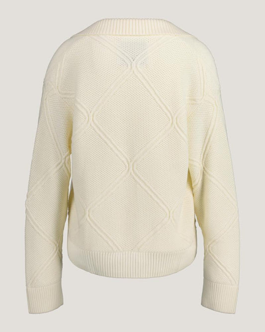 Gant Apparel Womens TEXTURE KNIT RUGGER 130/CREAM