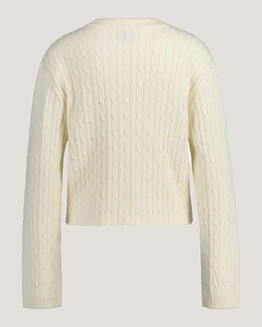 Gant Apparel Womens G BADGE CABLE KNIT 130/CREAM