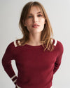 Gant Apparel Womens CONTRAST DETAIL C NECK 604/PLUMPED RED