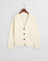 Gant Apparel Womens HERRINGBONE V NECK CARDIGAN 130/CREAM