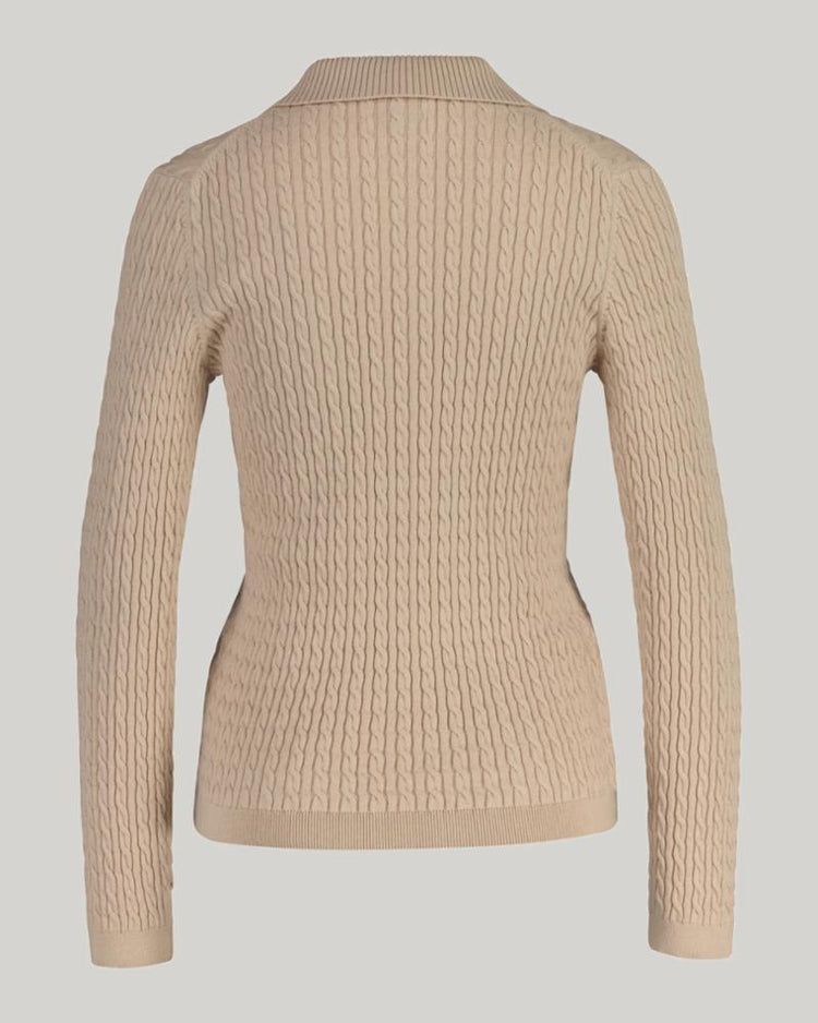 Gant Apparel Womens MINI CABLE KNIT RUGGER 248/DARK KHAKI