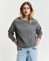 Gant Apparel Womens RIB KNITTED C NECK 093/GREY MELANGE