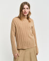 Gant Apparel Womens WIDE RIBBED WOOL STAND COLLAR 269/CARAMEL BEIGE