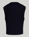 Gant Apparel Womens WIDE RIBBED WOOL V NECK VEST 433/EVENING BLUE