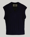 Gant Apparel Womens WIDE RIBBED WOOL V NECK VEST 433/EVENING BLUE