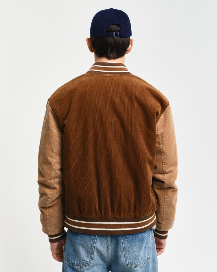 Gant Apparel Mens CORD VARSITY JACKET 220/COCAO BROWN