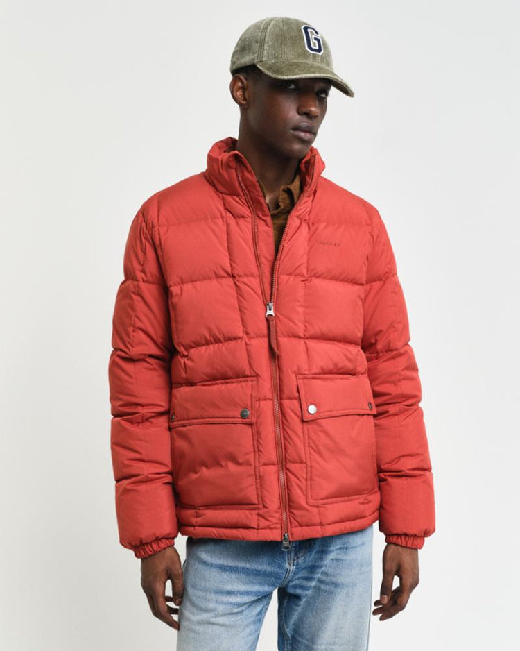 Mens red down jacket best sale