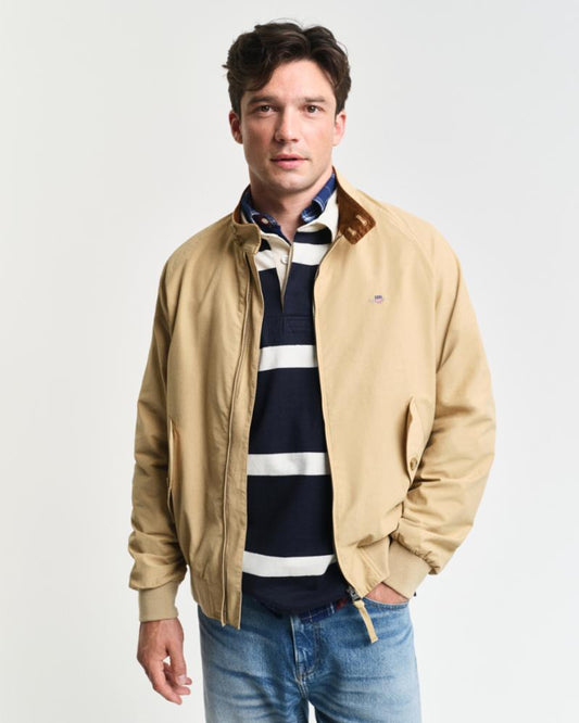 Gant Apparel Mens 7006484-COTTON HARRINGTON JACKET 232/OAK BEIGE