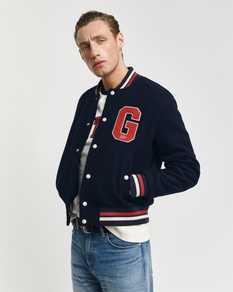 Gant Apparel Mens WOOL MIX VARSITY JACKET 433/EVENING BLUE