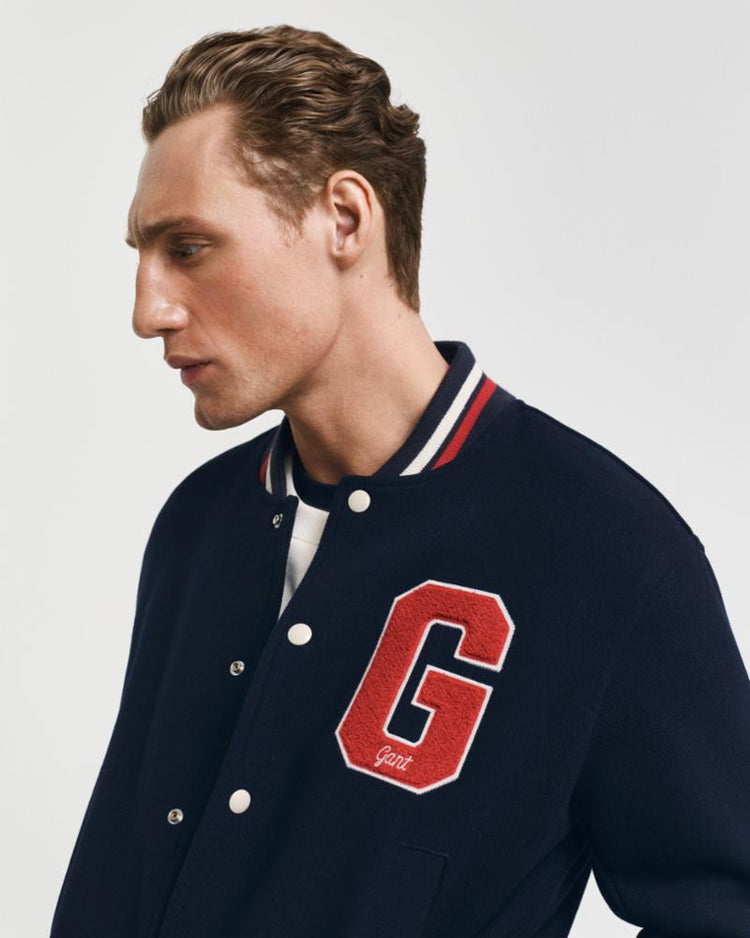 Gant Apparel Mens WOOL MIX VARSITY JACKET 433/EVENING BLUE