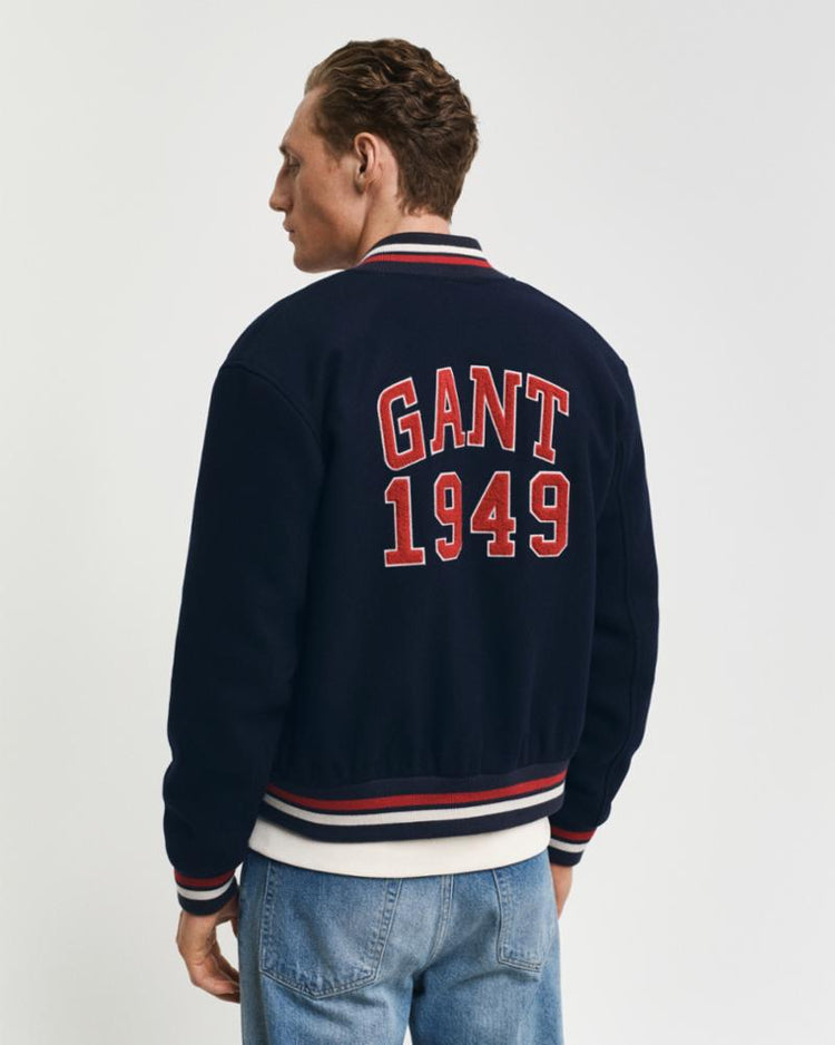 Gant Apparel Mens WOOL MIX VARSITY JACKET 433/EVENING BLUE