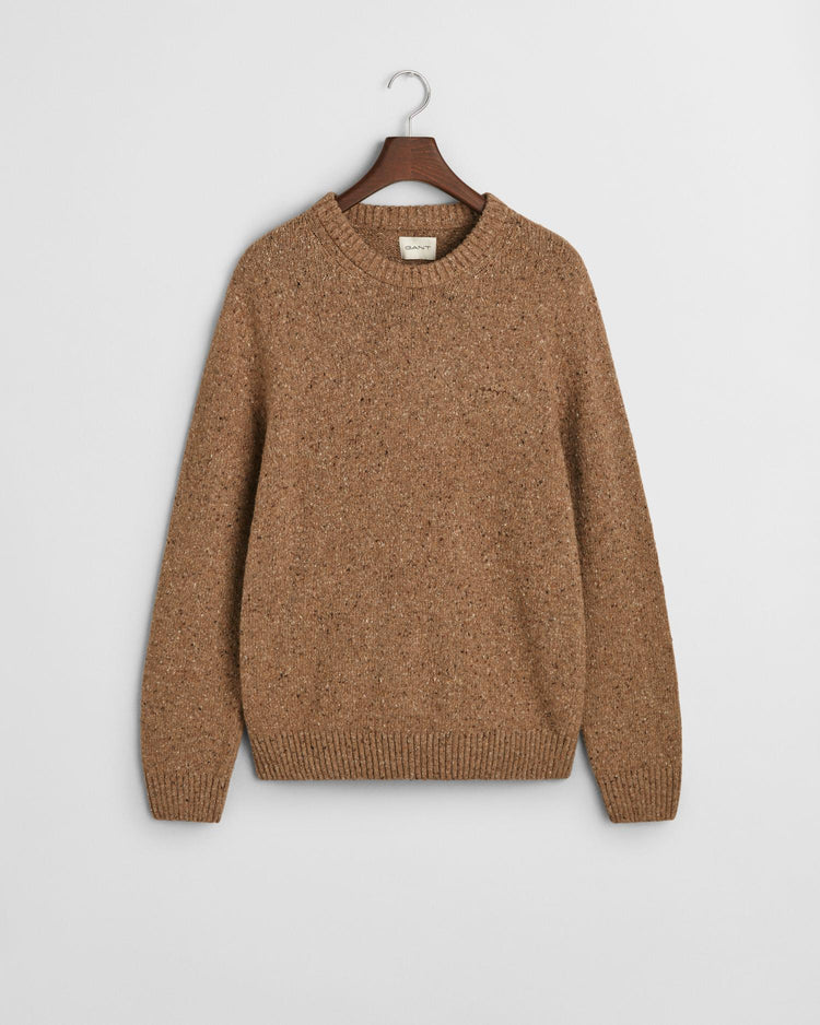 Gant Apparel Mens NEPS WOOL C NECK 283/LIGHT BROWN MELANGE