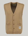 Gant Apparel Mens WOOL BUTTON VEST 269/CARAMEL BEIGE