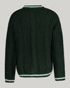 Gant Apparel Mens SEASONAL G CABLE V NECK CARDIGAN 374/TARTAN GREEN