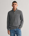 Gant Apparel Mens COTTON PIQUE HALFZIP 92/DARK GREY MELANGE