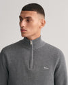 Gant Apparel Mens COTTON PIQUE HALFZIP 92/DARK GREY MELANGE