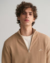 Gant Apparel Mens COTTON PIQUE HALFZIP 248/DARK KHAKI