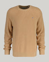 Gant Apparel Mens COTTON WOOL RIB C NECK 296/KHAKI MELANGE